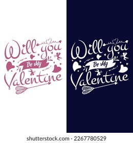 Typography valentines day t-shirt design vector illustration