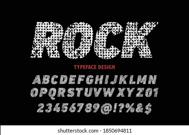 vector tipográfico, letra alfabética, letras y números estilo rojo y negro