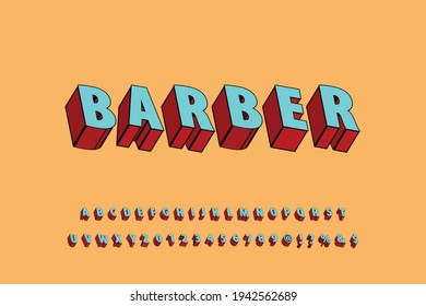 vector tipográfico, letra alfabética, letras y números estilo rojo y azul