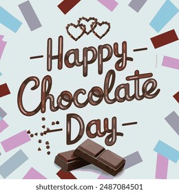 typography vector art style theme"Happy Chocolate Day"