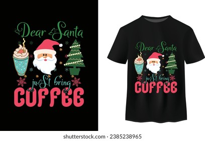 Diseño de camiseta navideña para vectores de tipografía