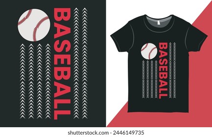 Typography Vector Design for Baseball Lover, Baseball Tee Shirt Vector, Shirt Design with Baseball Illustration