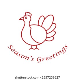 Typography vector design with Christmas turkey