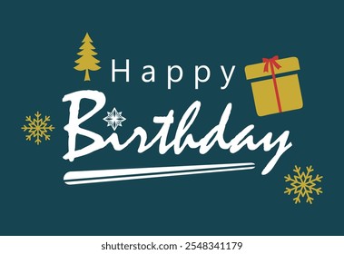 Typography vector design, gifts and elements and Happy Birthday greetings for cards and posters