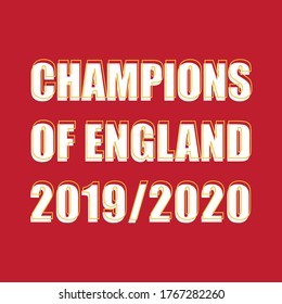  Typography Vector Design For T-shirt Screen Printing Champions of England 2019/2020