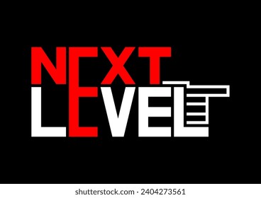Typography vector design with the word Next Level.