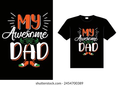 Typografie Vektorgrafik Vaterzitat Design, Happy Fathers Day
Kreative und lustige Typografie Vatertag Vektorgrafik Zitat und Bunte Vatertag Schriftzug T-Shirt Craft Design .