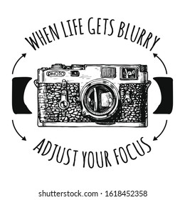 Typography vector graphic print for t -shirt when life gets Blurry Adjust your focus. fashion illustration.