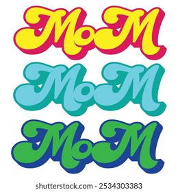 Typography vector illustration art mom