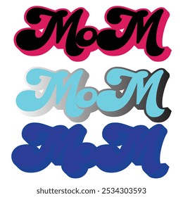 Tipografía Ilustración vectorial arte mamá