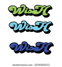 Typography vector illustration art  wish