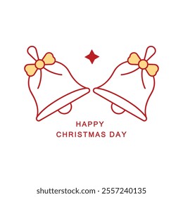 Typography vector illustration with Christmas bells