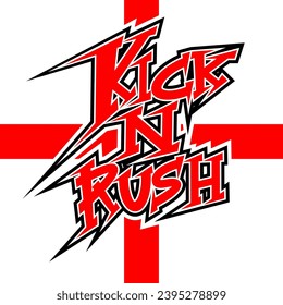 Typography vector, Kick and Rush football game style.
Good for t-shirts, stickers, posters, wallpaper, etc
