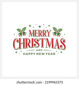 Typography vector logo for Christmas holiday