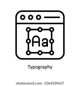 Typography vector  outline Icon Design illustration. Graphic Design Symbol on White background EPS 10 File
