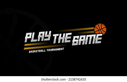 typography vector playing basketball game