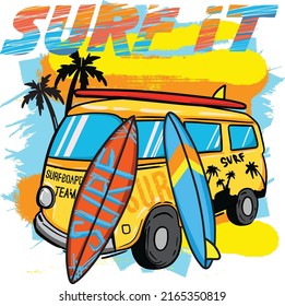 Typography vector summer print with slogan