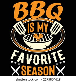 Typography vector t shirt design, BBQ grill, BBQ food, meet, beef, grilling