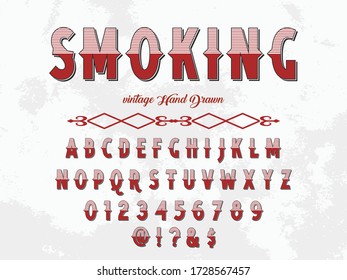 typography vector, vintage font alphabet, white style background