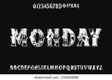 typography vector, vintage font, vector alphabet, letters and numbers