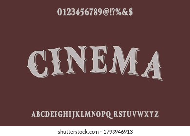 Typography vector, vintage font alphabet vector with letters and numbers.