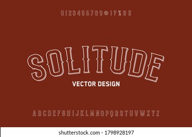 typography vector, vintage font, vector alphabet, letters and numbers, orange  style