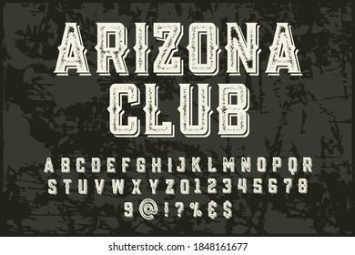 vector tipográfico, fuente vintage, alfabeto vector, letras y números, estilo gris