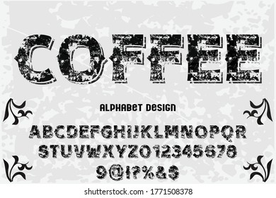 typography vector, vintage font, letters and numbers, vector alphabet design