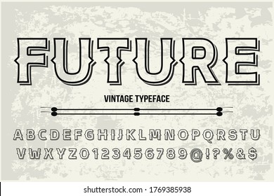 typography vector, white and gray style background, vintage font, vector alphabet, letters and numbers