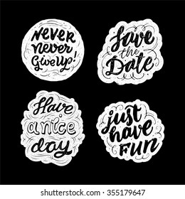 Typography vector/typography set/Hand type script phrases/Hand painted brush lettering/ Typography design/Vector typography illustration set/Hand typography inspirational and motivational quotes/ 