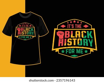 Typography vintage black history month t shirt design with black history quote and vector shape