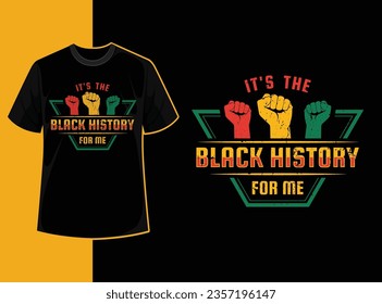 Typography vintage black history month t shirt design with black history quote and vector shape