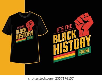 Typography vintage black history month t shirt design with black history quote and vector shape