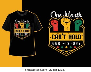 Typography vintage black history month t shirt design with black history quote and vector shape