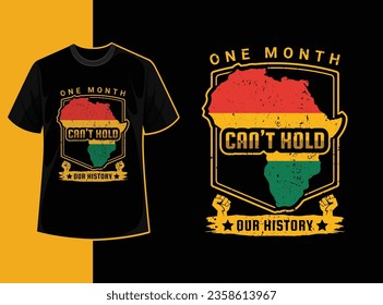 Typography vintage black history month t shirt design with black history quote and vector shape