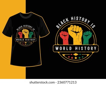 Typography vintage black history month t shirt design with black history quote and vector shape