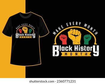 Typography vintage black history month t shirt design with black history quote and vector shape