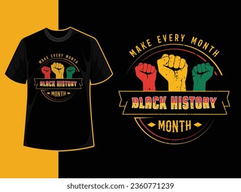 Typography vintage black history month t shirt design with black history quote and vector shape