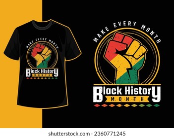 Typography vintage black history month t shirt design with black history quote and vector shape