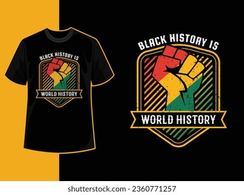Typography vintage black history month t shirt design with black history quote and vector shape