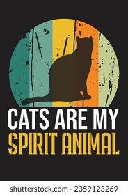 TYPOGRAPHY VINTAGE CAT T SHIRT DESIGN