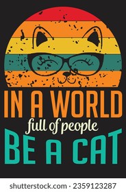 TYPOGRAPHY VINTAGE CAT T SHIRT DESIGN