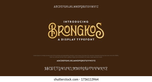 Typography vintage elegant. Vector illustration word. Typeface design a to z.