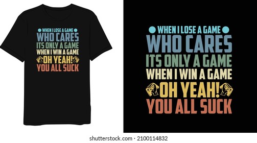 Typography Vintage Gaming T-shirt Design 