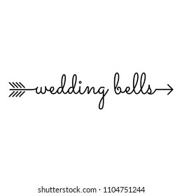 typography: wedding bells, starts an ends with arrow