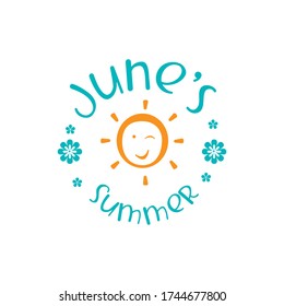 typography of Welcome June text message for congratulation or greeting card, Poster, advertising, banner, and any design. vector illustration