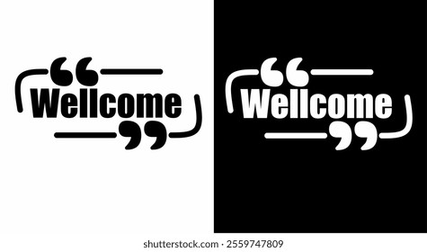 Typography welcome white or black lines