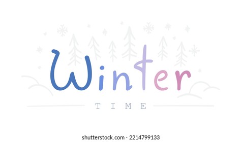 Typography. Winter. The Cold Lettering Of Winter.