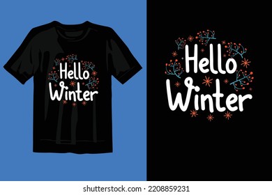 typography winter t shirt design premium 