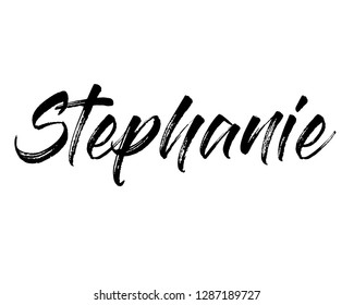 Typography word art person name design vector graphic for Stephanie